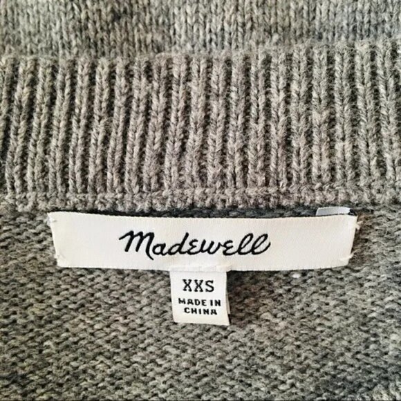 Madewell Gray Tie Cuff Sleeve Sweater Size XXS - Picture 4 of 5